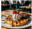 Belgian Waffle and Ice Cream